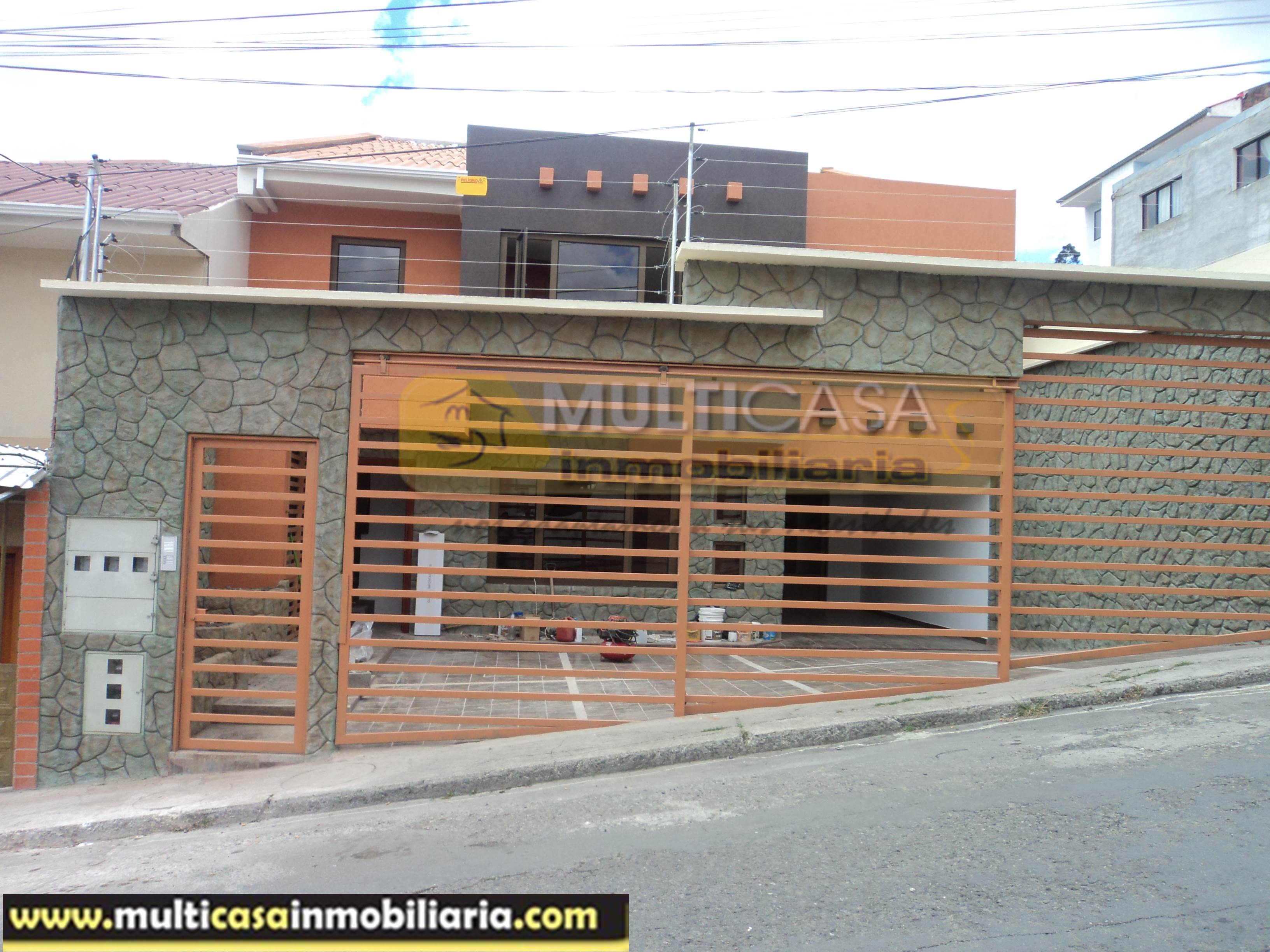 Venta de Hermosa Casa Rentera por estrenar de Tres Departamentos a crédito sector Miraflores Cuenca-Ecuador