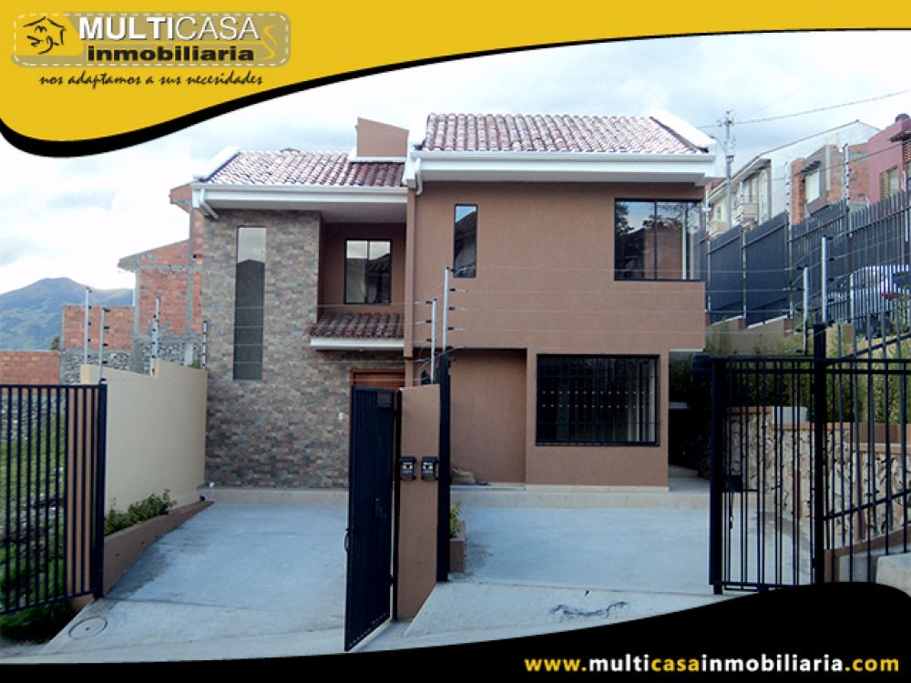 Venta a crédito de Hermosa Casa por Estrenar, Garaje dos Vehículos, Espacio Verde Sector El Tejar Cuenca-Ecuador