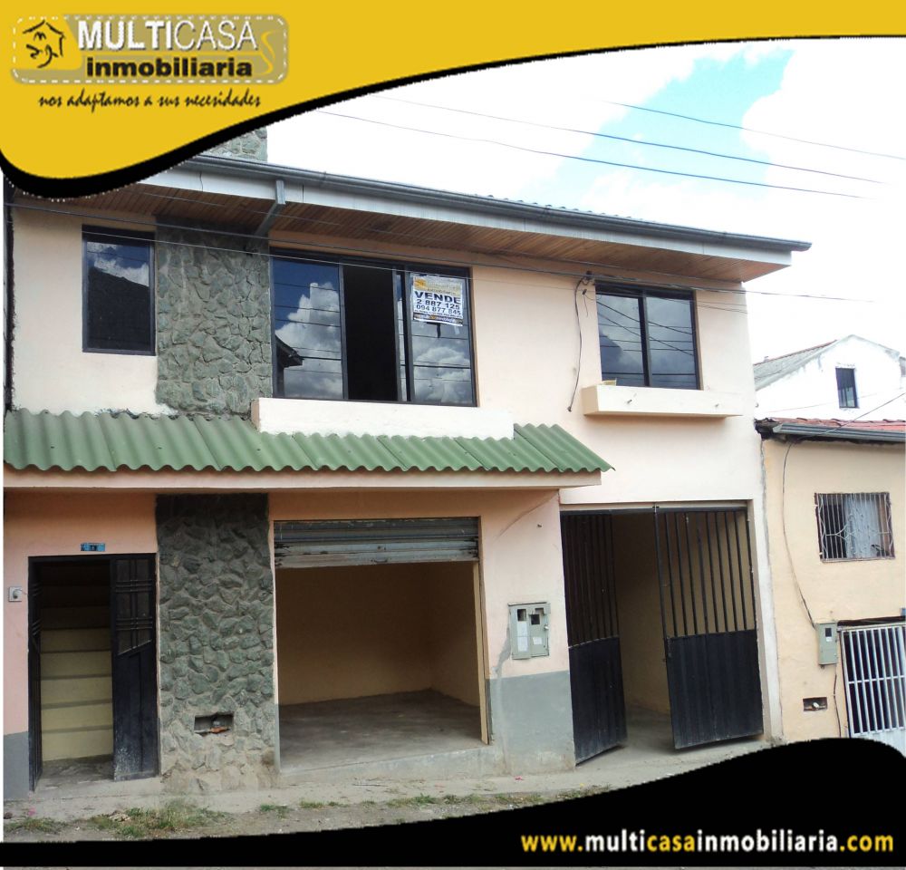 Venta de Hermosa Casa a crédito con un Local Comercial Sector Miraflores Cuenca-Ecuador
