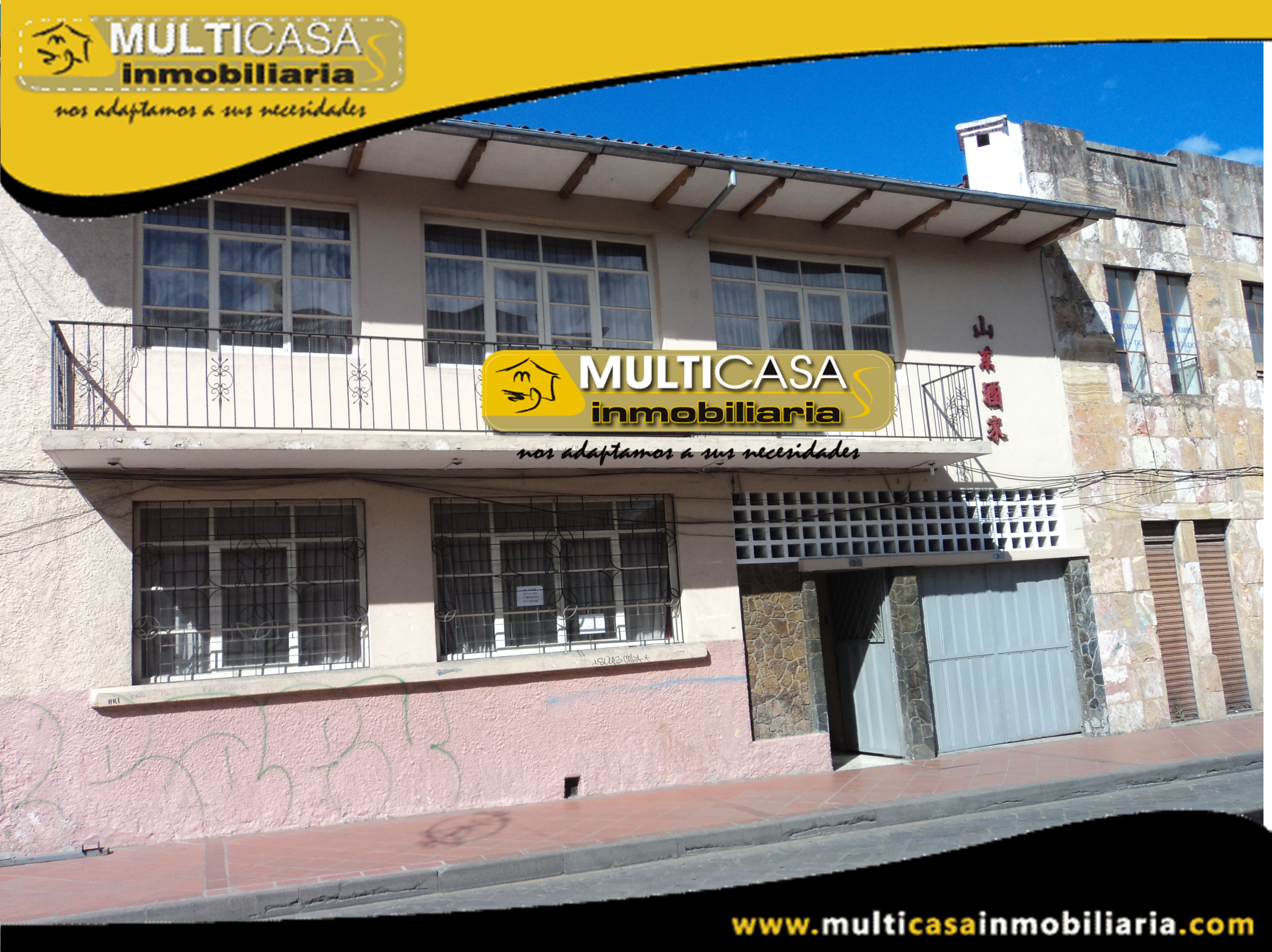 Casa con Local Comercial a Crédito Sector Centro de la Ciudad Cuenca-Ecuador